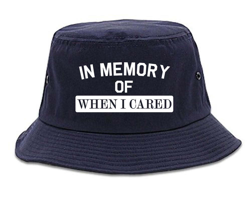 In Memory Of When I Cared Mens Bucket Hat Navy Blue