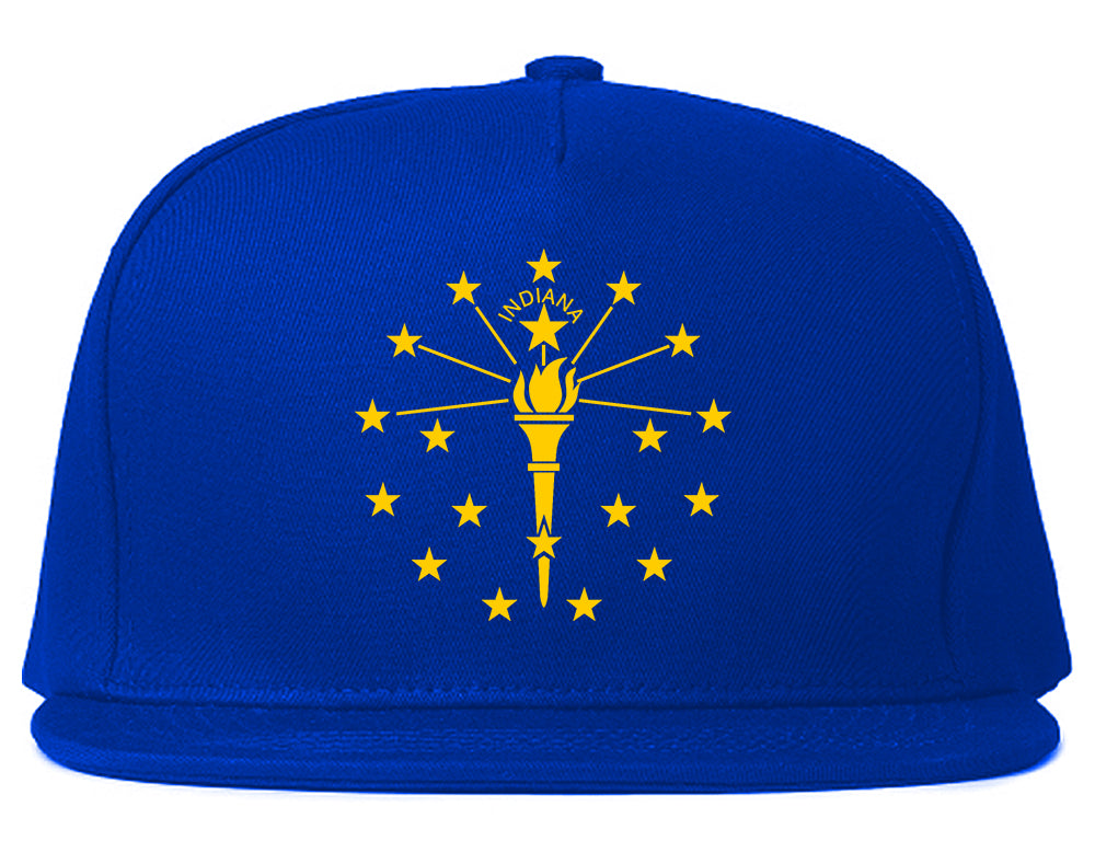 Indiana State Flag Outline Mens Snapback Hat Royal Blue