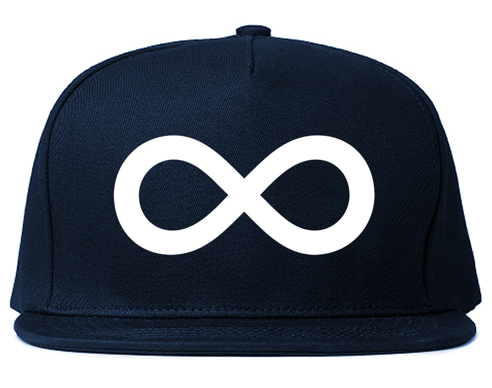Infinity Symbol Mens Snapback Hat Navy Blue