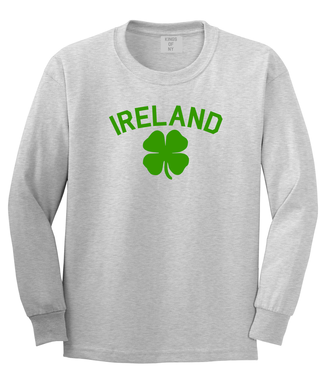 Ireland Shamrock St Paddys Day Mens Long Sleeve T-Shirt Grey