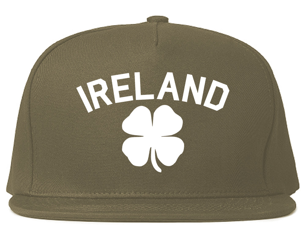Ireland Shamrock St Paddys Day Mens Snapback Hat Grey
