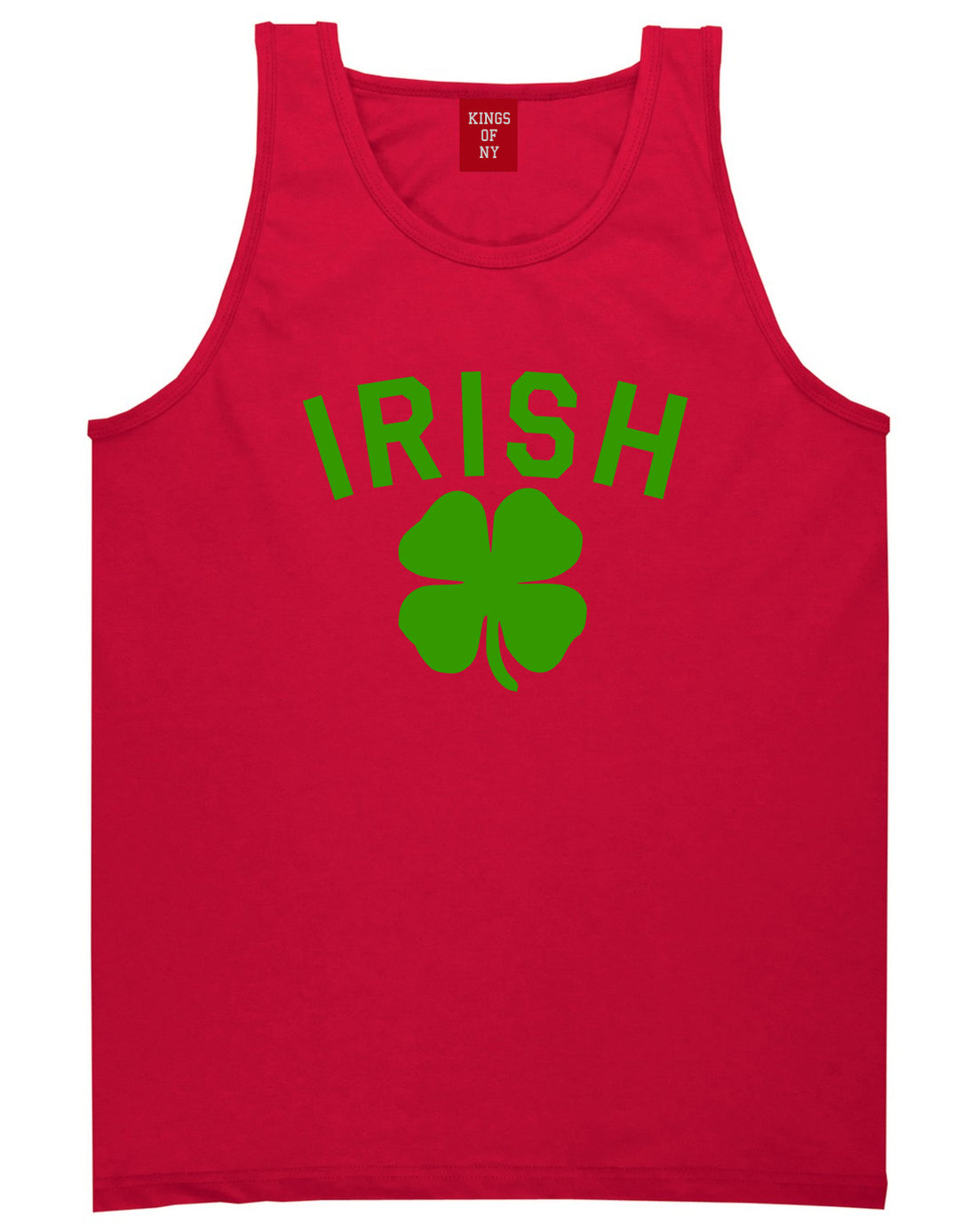 Irish Four Leaf Clover St Patricks Day Mens Tank Top Shirt Red