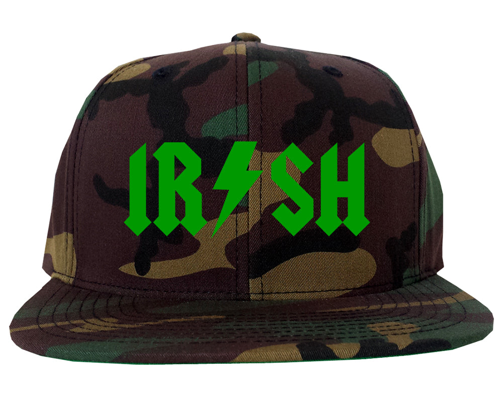Irish Rockstar Funny Band Logo Mens Snapback Hat Army Camo