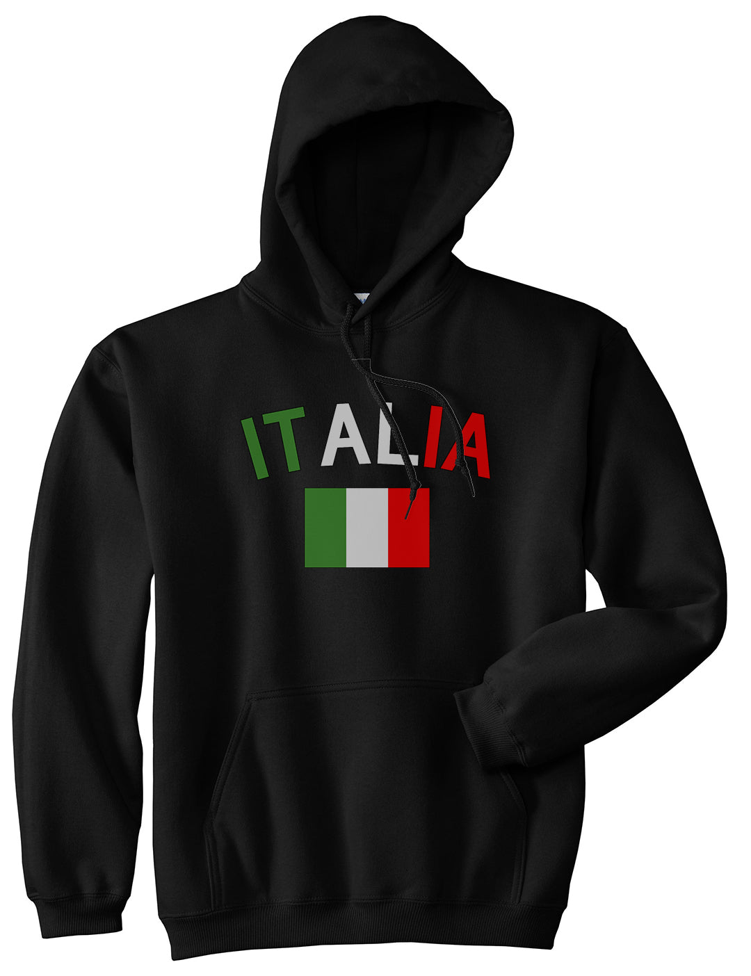 Italia With Flag Italy Futbol Mens Pullover Hoodie Black