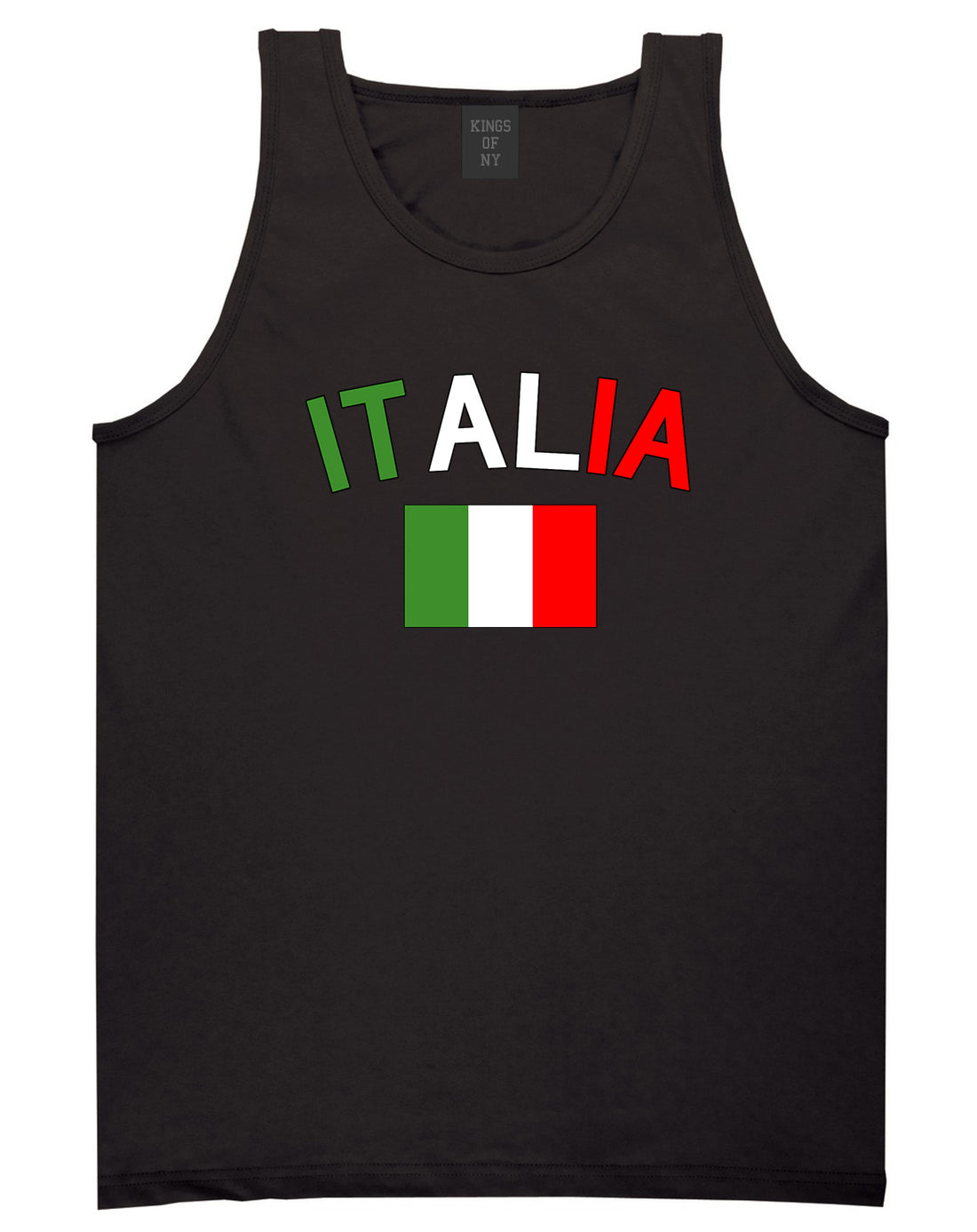 Italia With Flag Italy Futbol Mens Tank Top Shirt Black