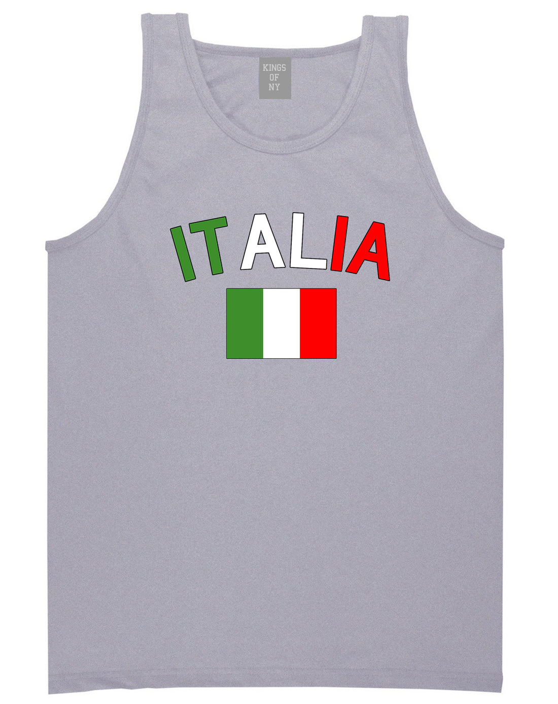 Italia With Flag Italy Futbol Mens Tank Top Shirt Grey