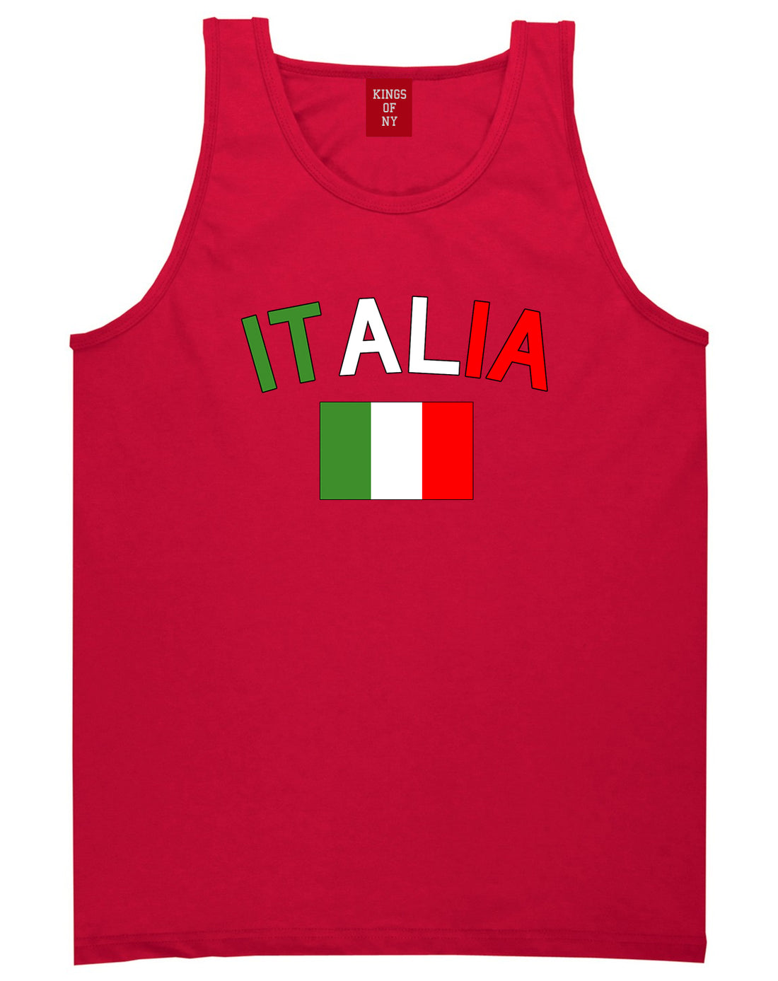 Italia With Flag Italy Futbol Mens Tank Top Shirt Red