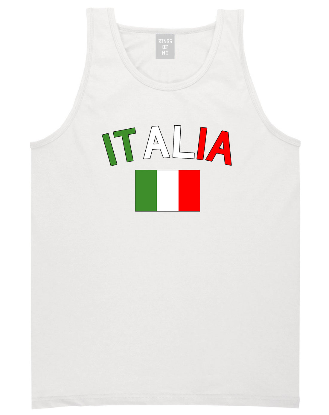 Italia With Flag Italy Futbol Mens Tank Top Shirt White
