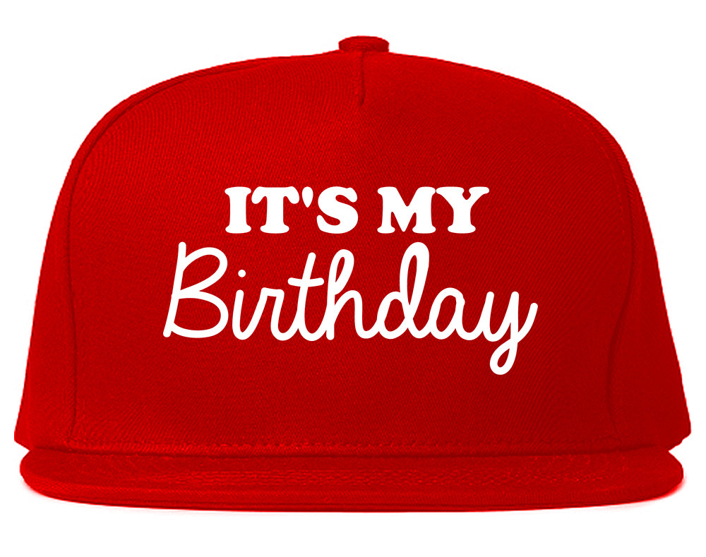 Its My Birthday Mens Snapback Hat Red
