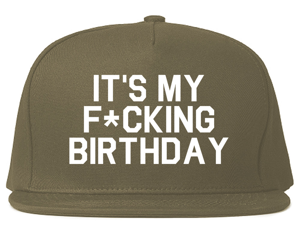 Its My Fcking Birthday Mens Snapback Hat Grey