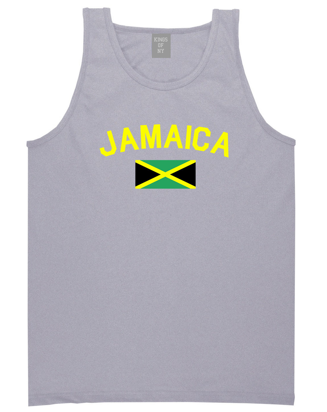 Jamaica With Jamaican Flag Mens Tank Top Shirt Grey