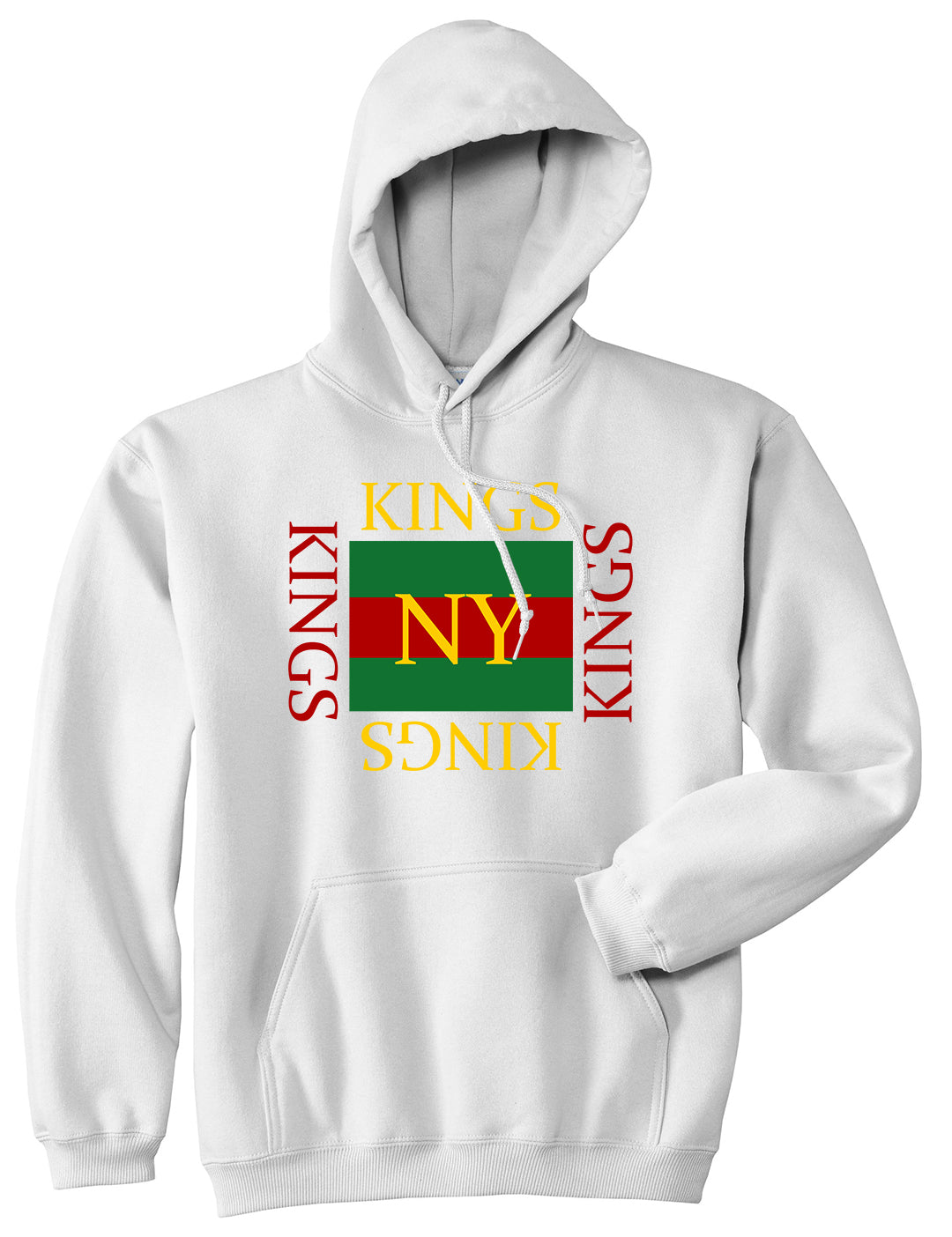 KINGS Bootleg High Fashion Pullover Hoodie in White