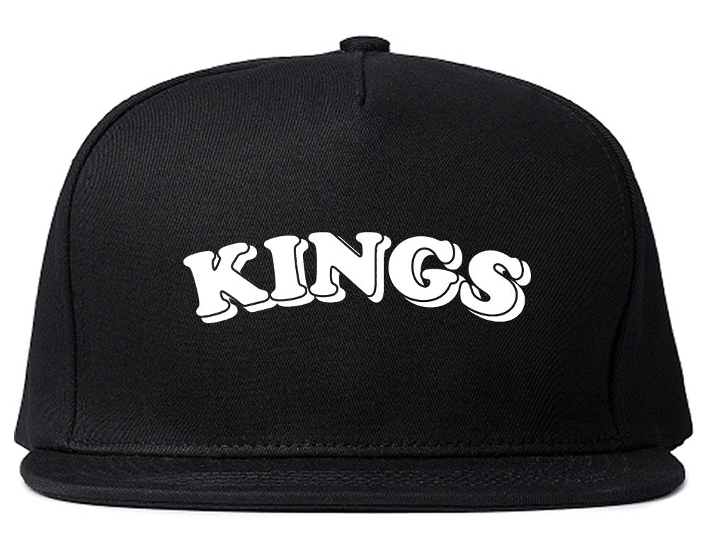 KINGS Bubble Letters Snapback Hat Cap in Black