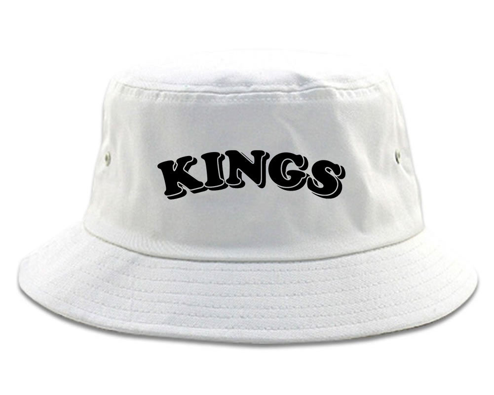 KINGS Bubble Letters Bucket Hat in White