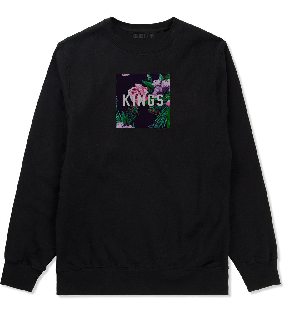 KINGS Floral Box Crewneck Sweatshirt in Black
