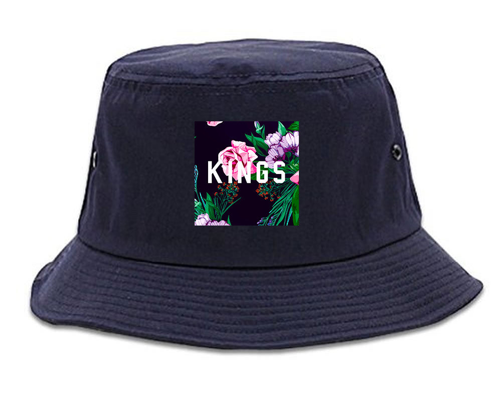 KINGS Floral Box Bucket Hat in Blue