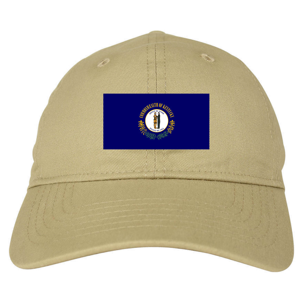 Kentucky State Flag KY Chest Mens Dad Hat Tan