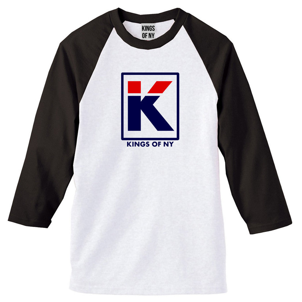 Kila Logo Parody 3/4 Sleeve Raglan T-Shirt in White