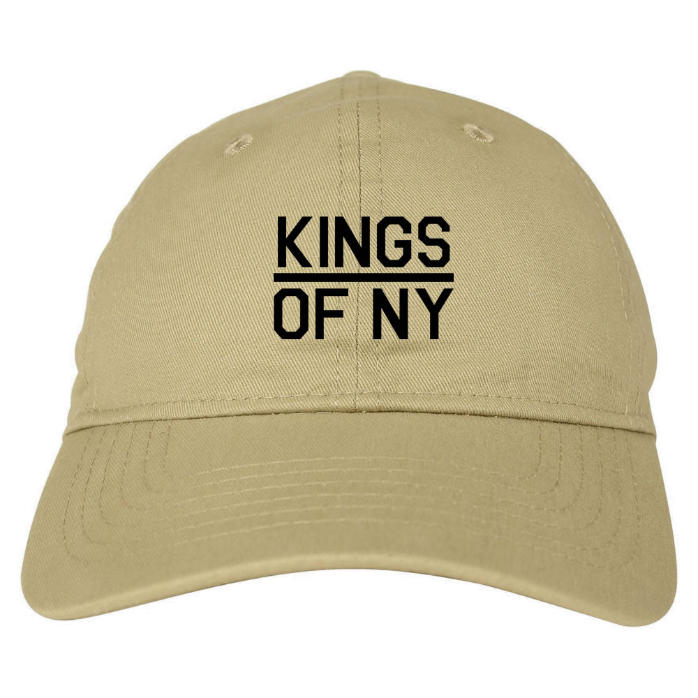 Kings Of NY Classic Chest Logo Mens Dad Hat Baseball Cap Tan