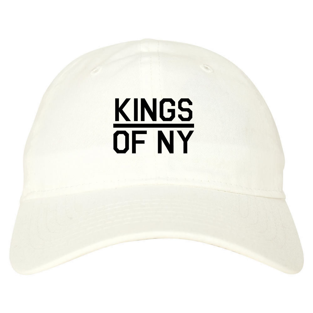 Kings Of NY Classic Chest Logo Mens Dad Hat Baseball Cap White