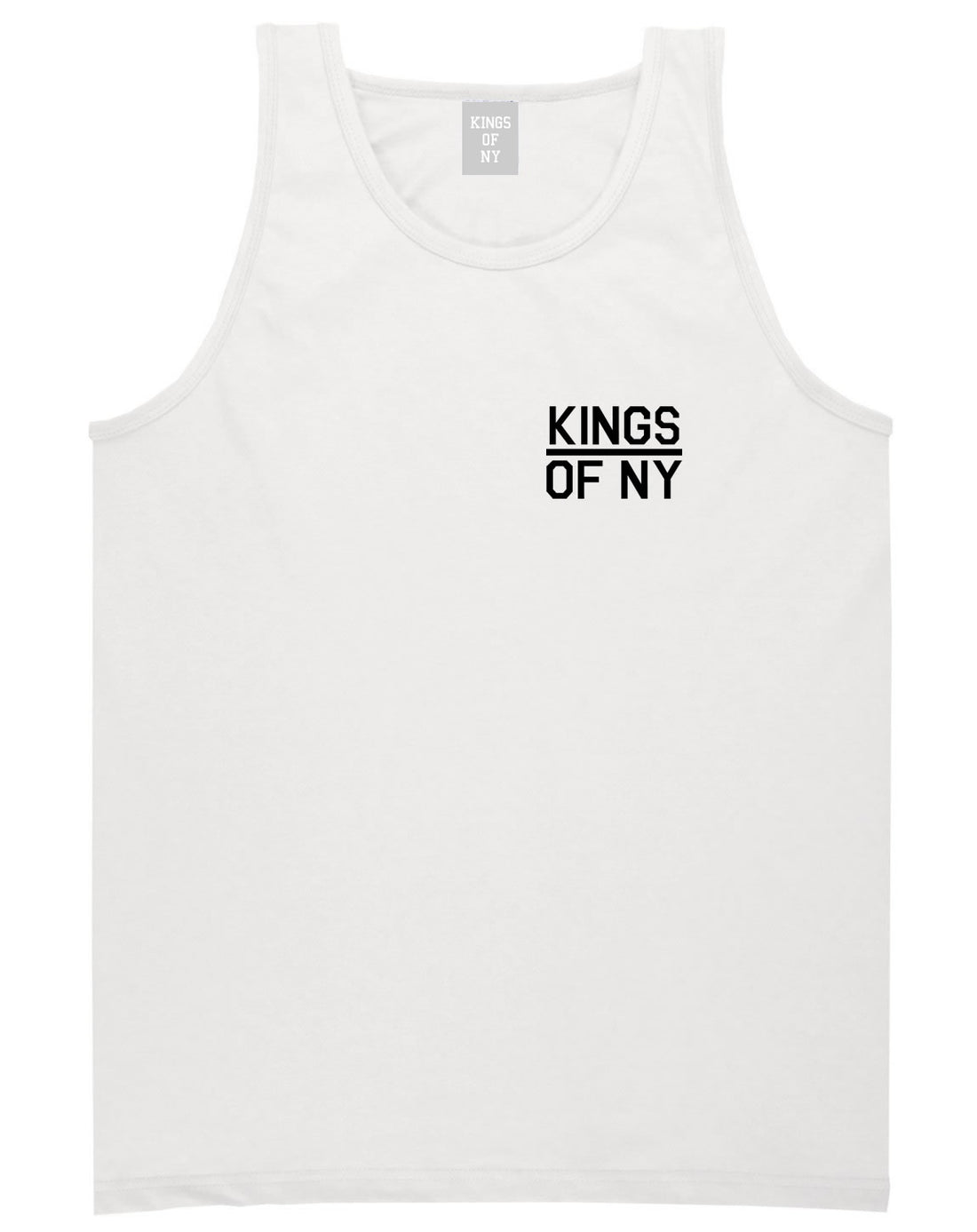 Kings Of NY Classic Chest Logo Mens Tank Top Shirt White
