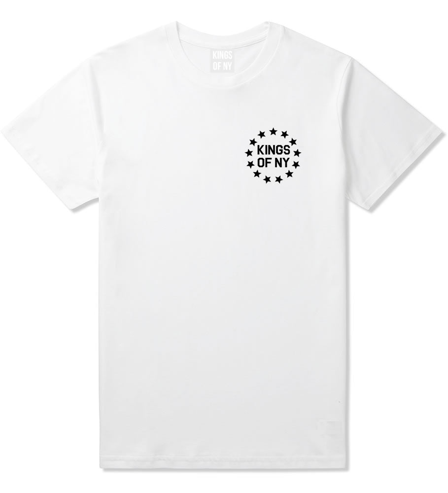 Kings Of NY Classic Stars Logo Chest Mens T-Shirt White By Kings Of NY