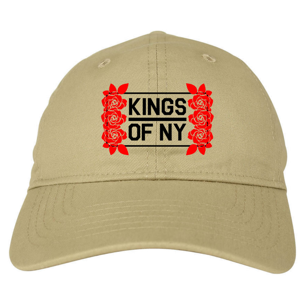 Kings Of NY Rose Vine Logo Dad Hat Tan by KINGS OF NY