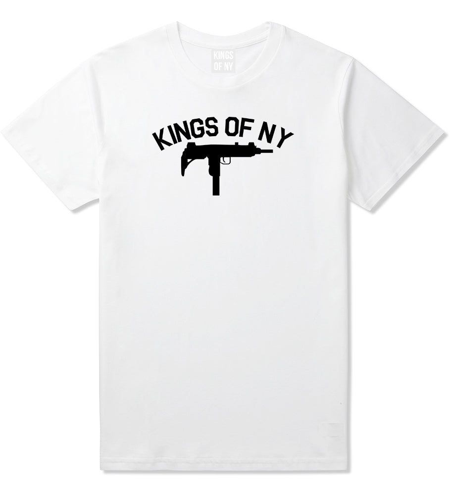 Kings Of NY UZI GUN Logo Mens T-Shirt White by Kings Of NY