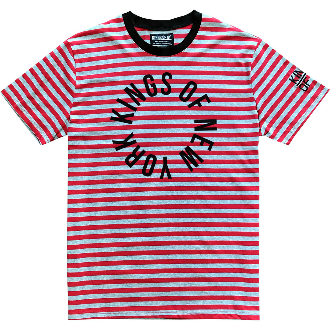 Kings Of NY Circle Logo Red Striped T-Shirt