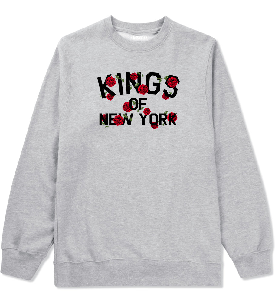 Kings Of New York Rose Garland Crewneck Sweatshirt in Grey