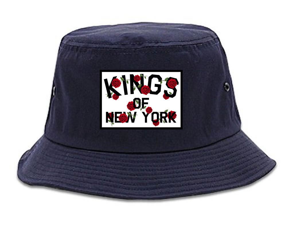 Kings Of New York Rose Garland Navy Blue Bucket Hat