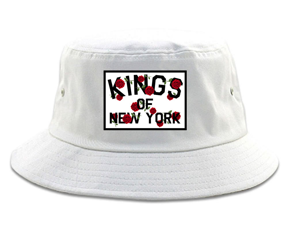 Kings Of New York Rose Garland White Bucket Hat