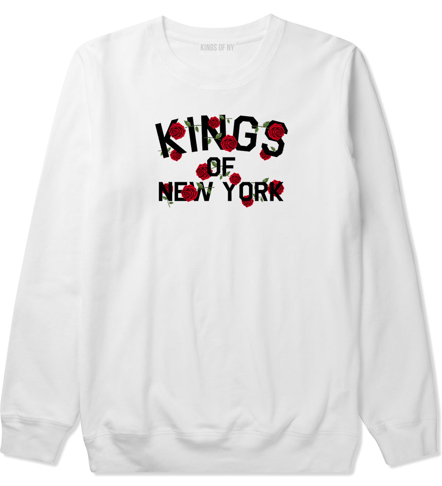 Kings Of New York Rose Garland Crewneck Sweatshirt in White