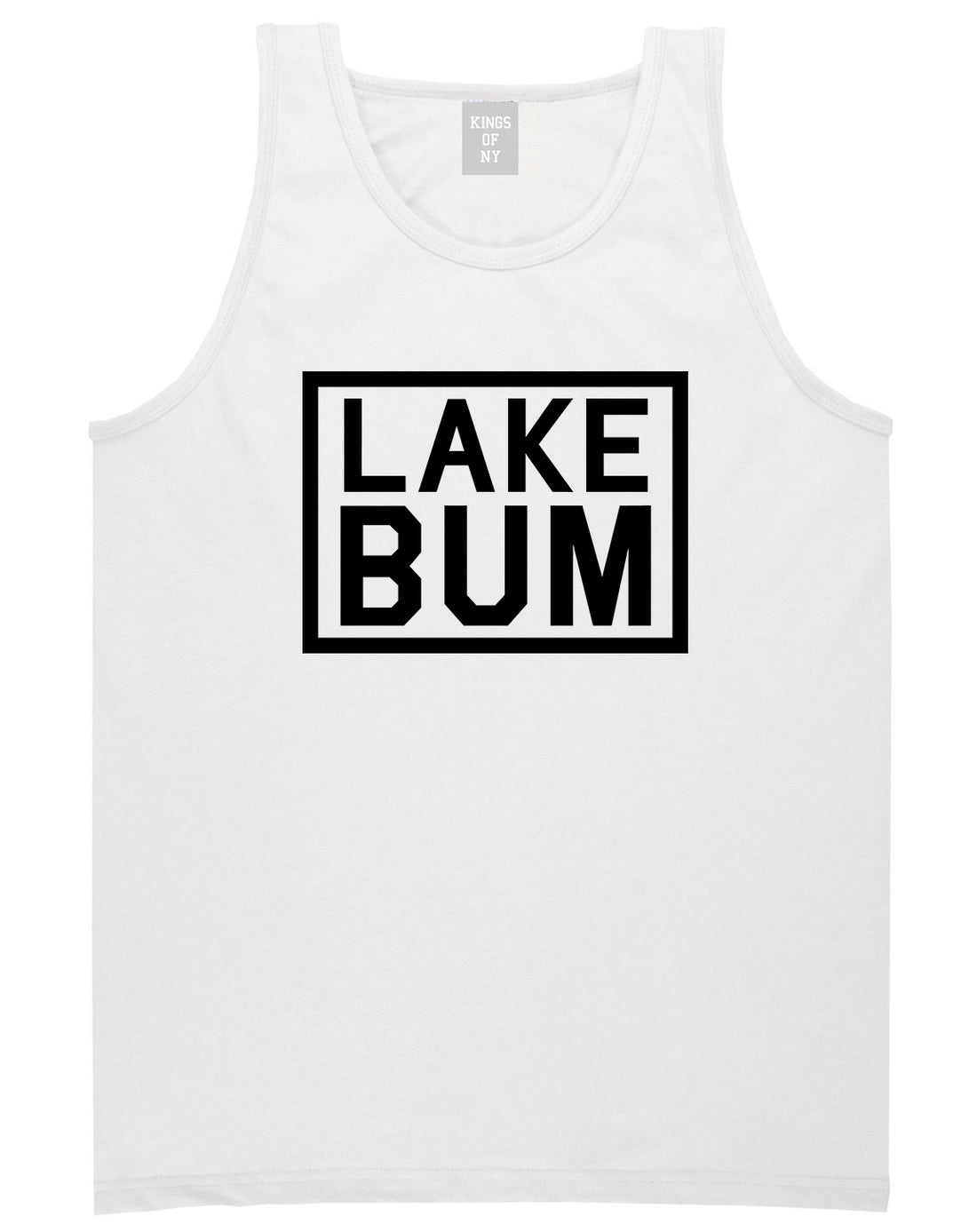 Lake Bum Box Mens Tank Top Shirt White