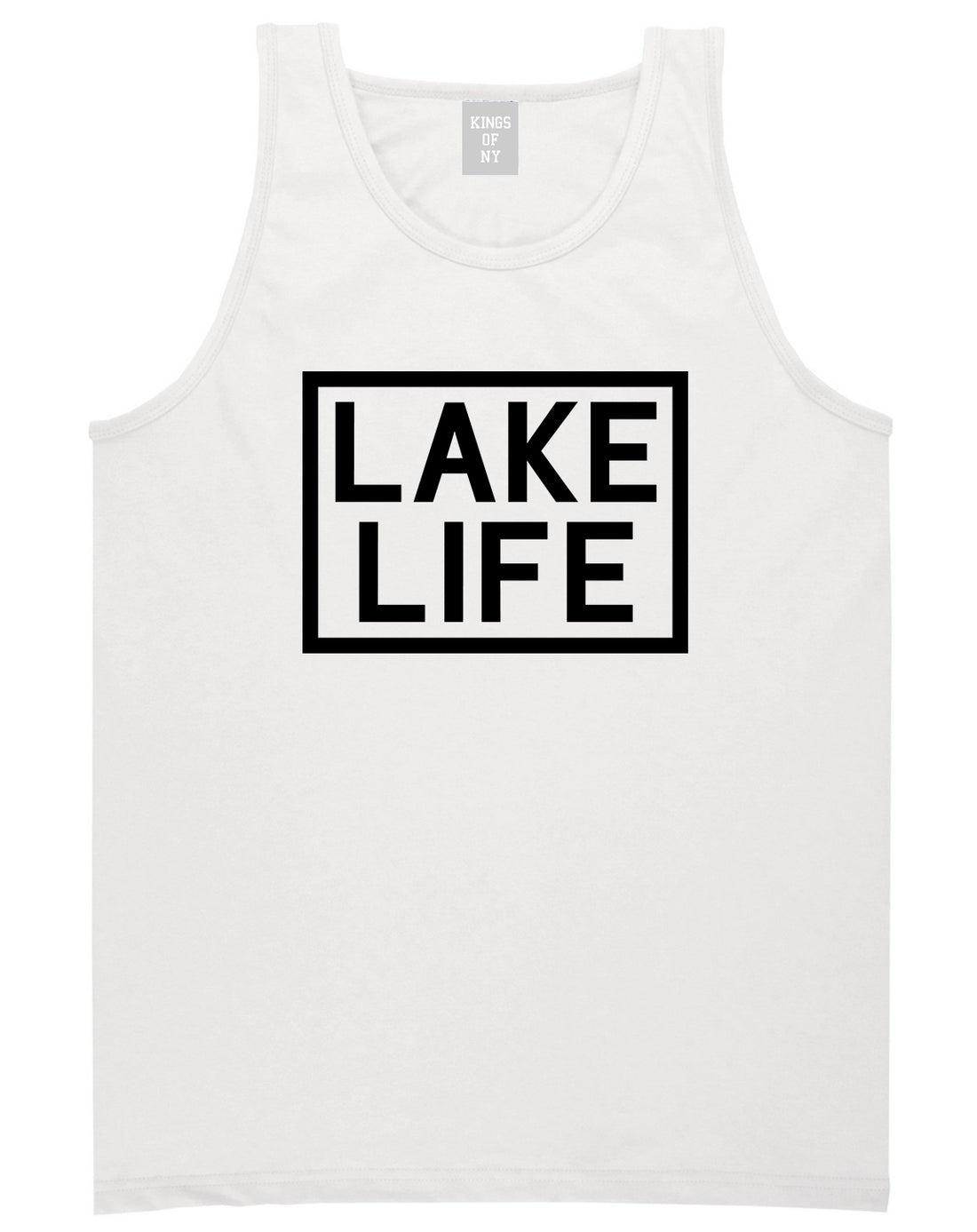 Lake Life Box Mens Tank Top Shirt White