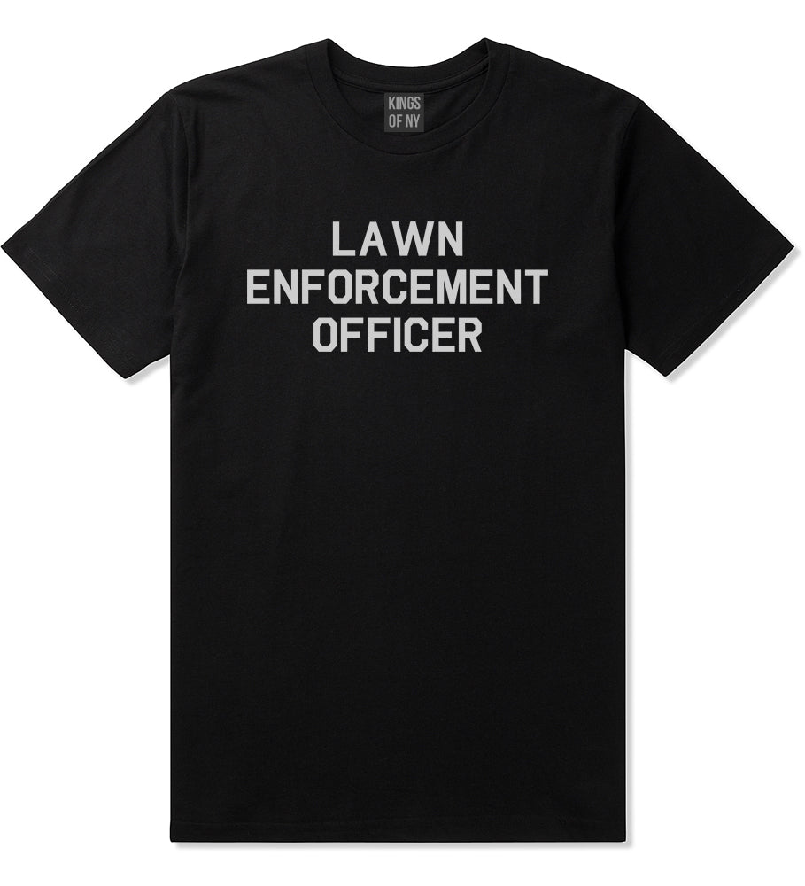 Lawn Enforcement Officer Funny Dad Grandpa Gift Mens T-Shirt Black