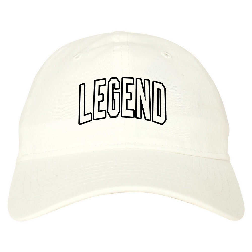 Legend Outline Mens Dad Hat Baseball Cap White