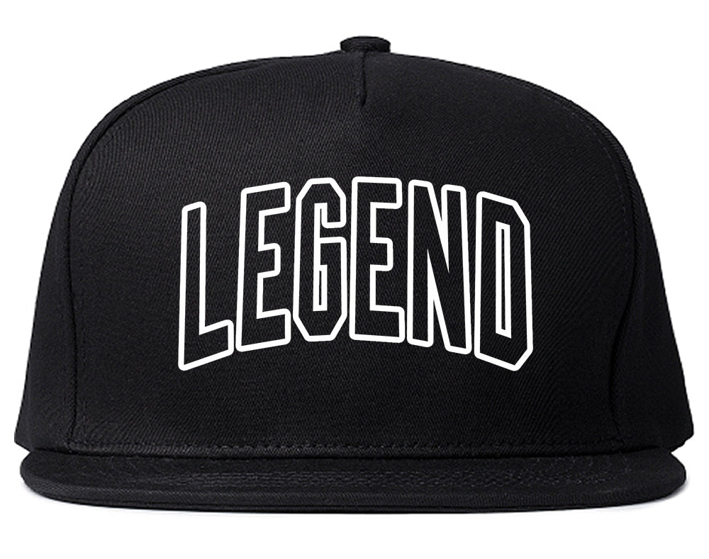 Legend Outline Mens Snapback Hat Black
