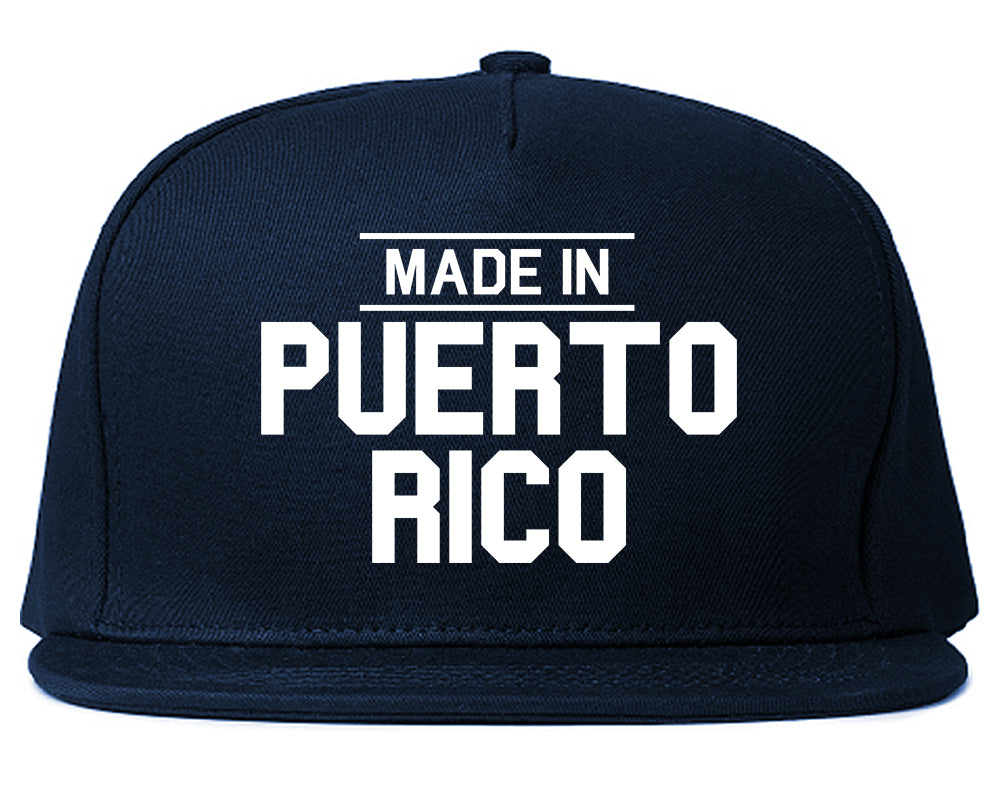 Made In Puerto Rico Mens Snapback Hat Navy Blue