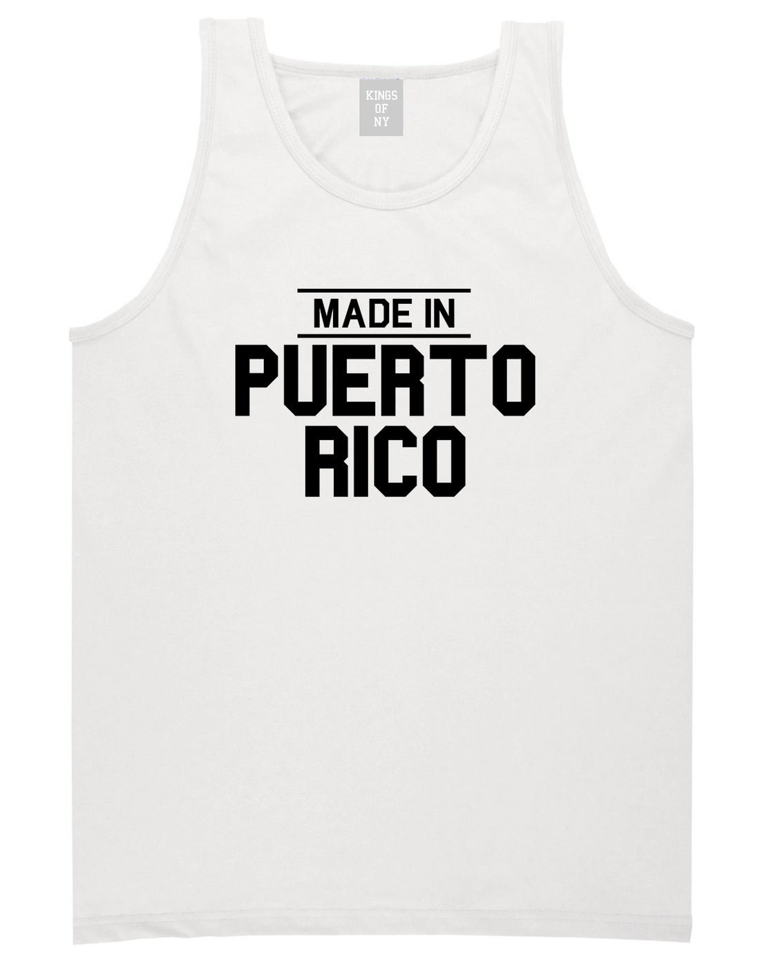 Made In Puerto Rico Mens Tank Top Shirt White