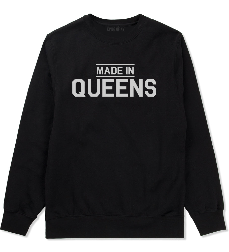 Made In Queens NY Mens Crewneck Sweatshirt Black