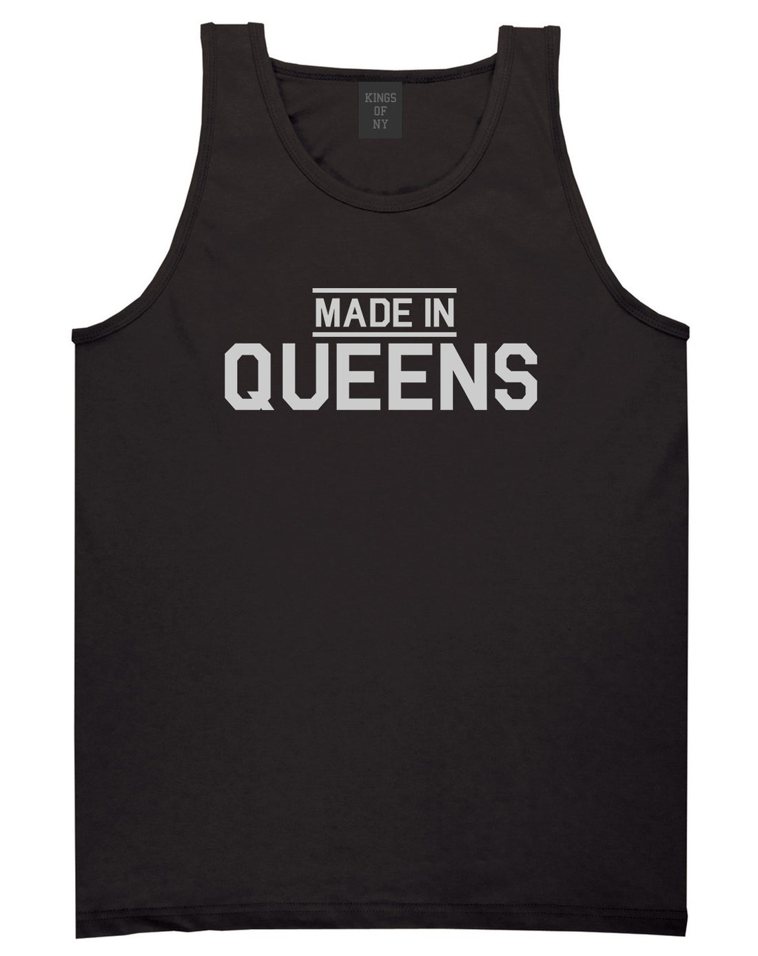 Made In Queens NY Mens Tank Top T-Shirt Black