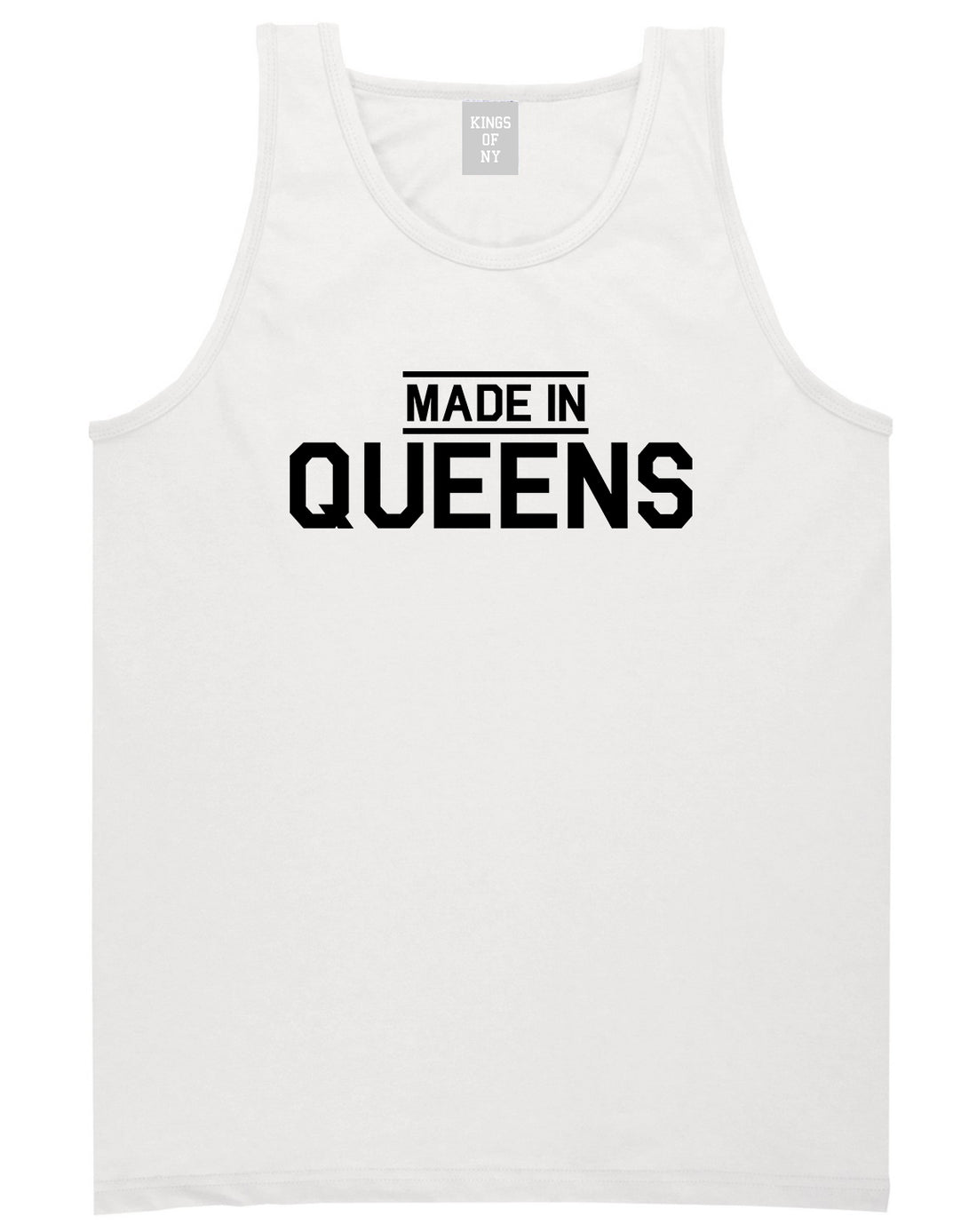 Made In Queens NY Mens Tank Top T-Shirt White