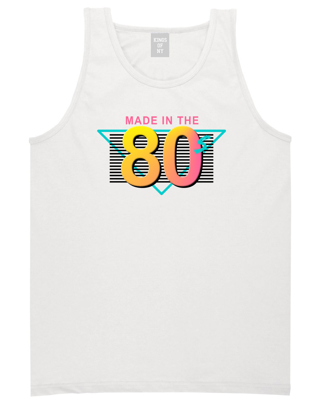 Made In The 80s Retro Mens Tank Top Shirt White by Kings Of NY