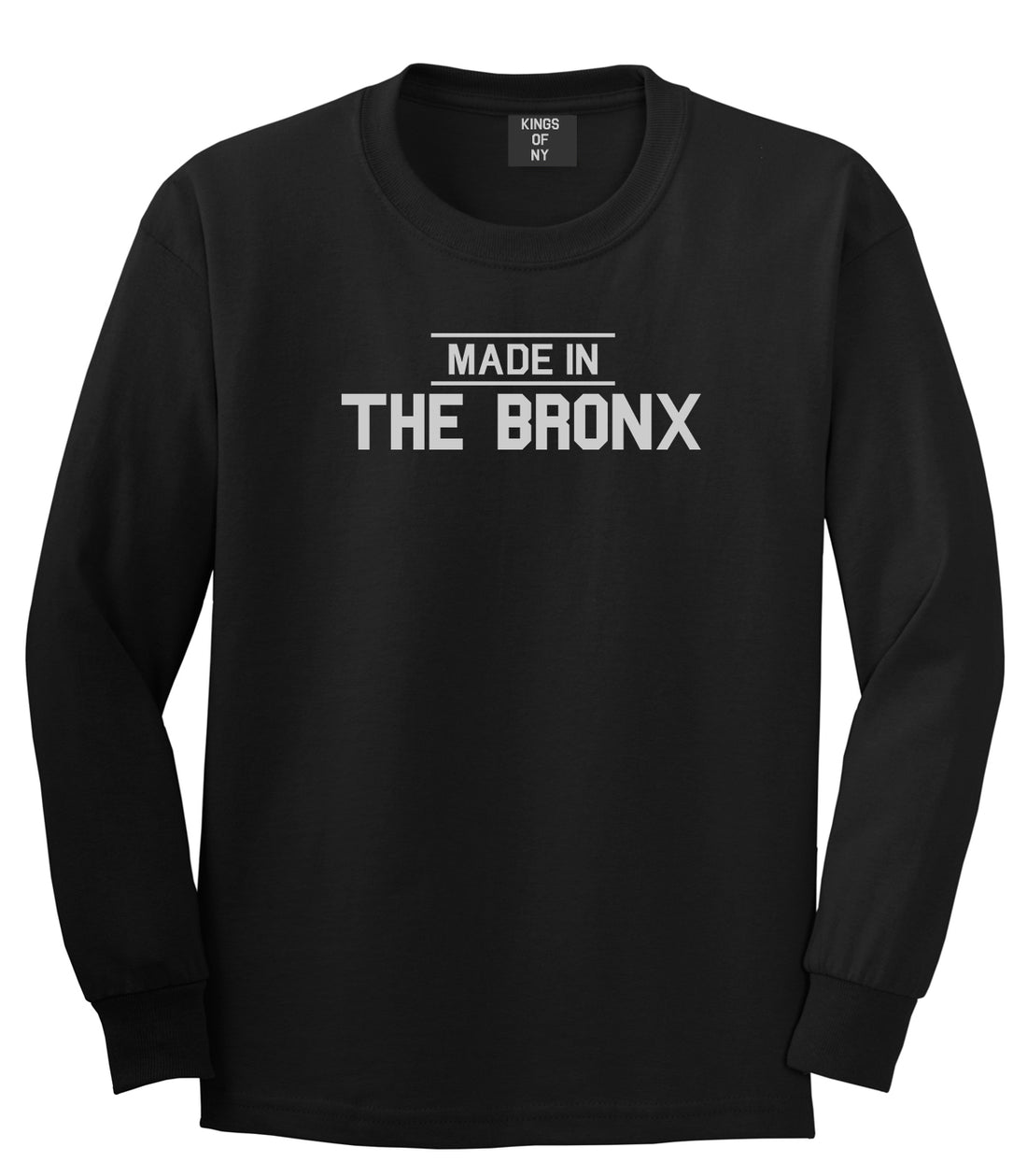 Made In The Bronx Mens Long Sleeve T-Shirt Black by Kings Of NY