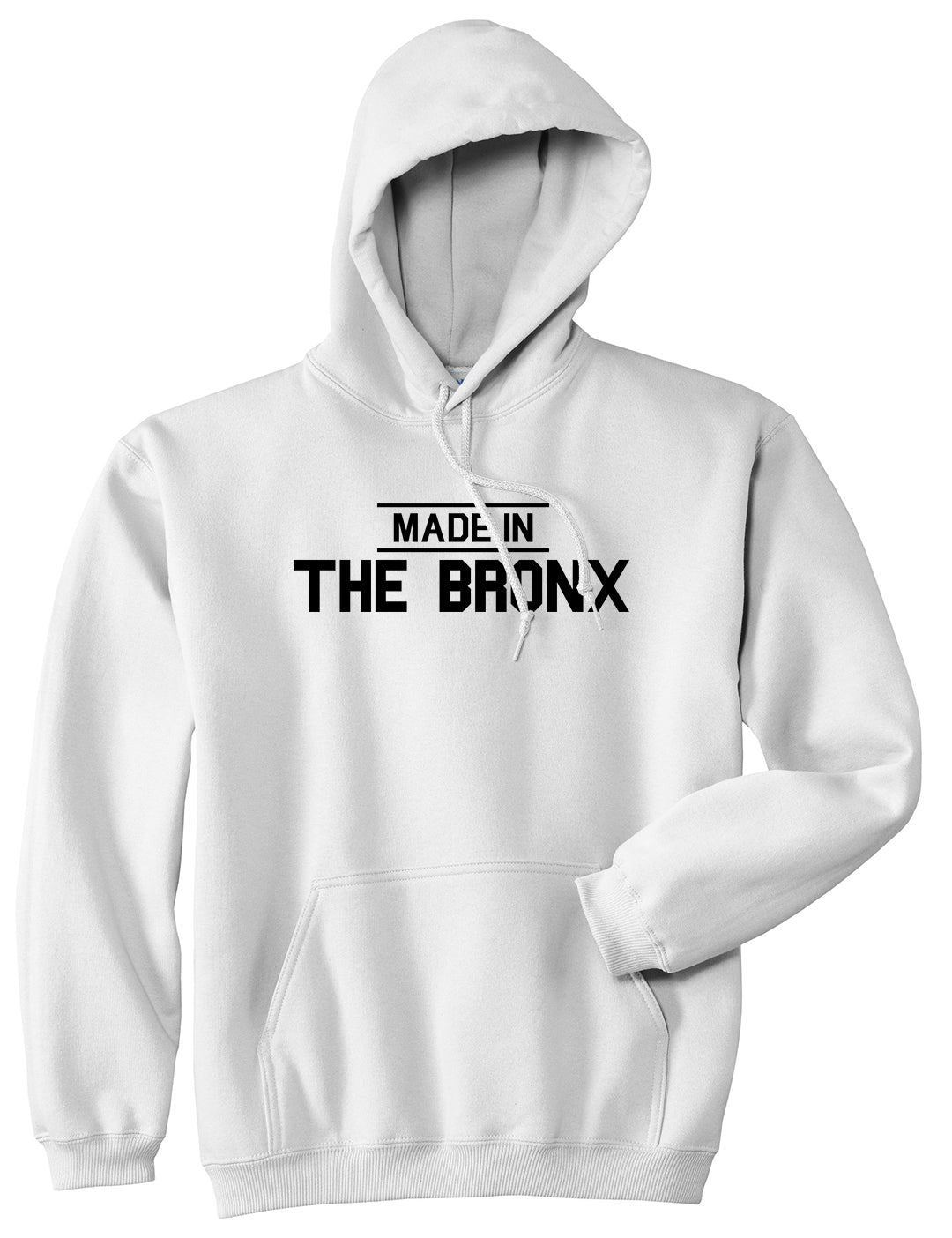 Made In The Bronx Mens Pullover Hoodie White by Kings Of NY
