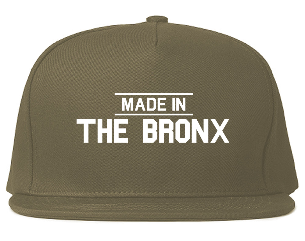 Made In The Bronx Mens Snapback Hat Grey