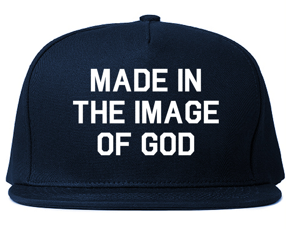 Made In The Image Of God Mens Snapback Hat Navy Blue