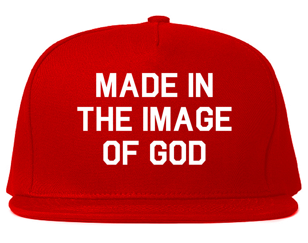 Made In The Image Of God Mens Snapback Hat Red