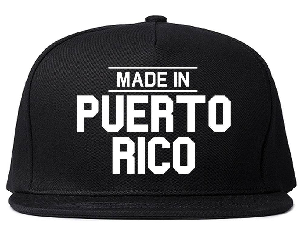 Made In Puerto Rico Snapback Hat Black